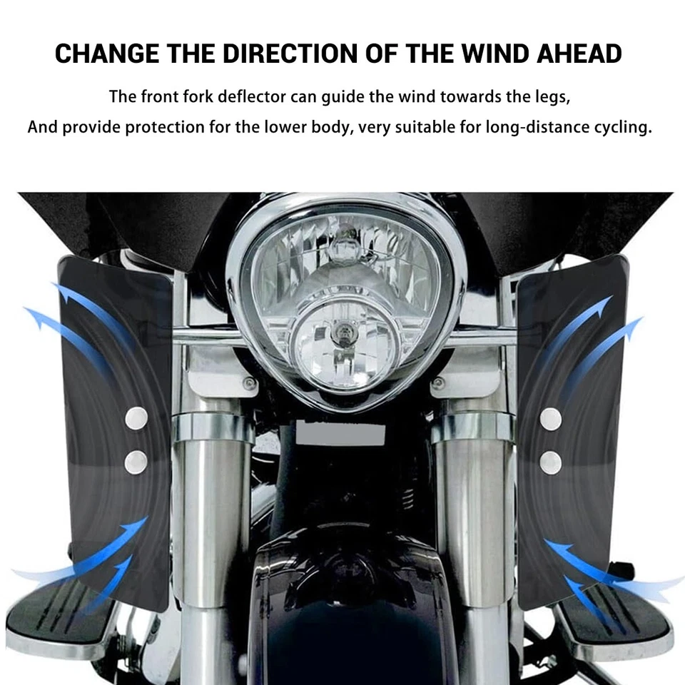 2X Wind Fork Air Wind Shield Deflector For Kawasaki Vulcan VN1500 VN2000 VN800 - Image 4 of 4