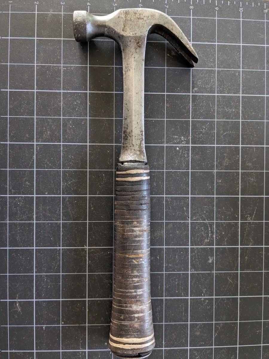 Vintage Estwing 16oz Head Claw Hammer Stacked Leather Handle