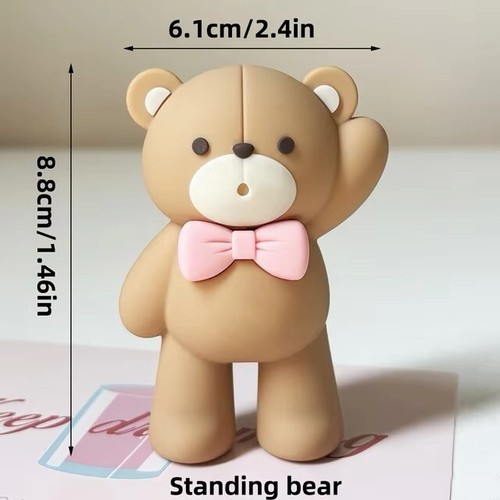 Bear Cake Toppers Baby Shower Birthday Party Decor Hot Air Balloon Pink Blue - Picture 40 of 53