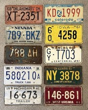 10 Pack of Rustic/Worn License Plates From 10 Different States