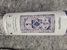 Ruggable 3'x5' Washable Kira Delft Blue Area Rug New