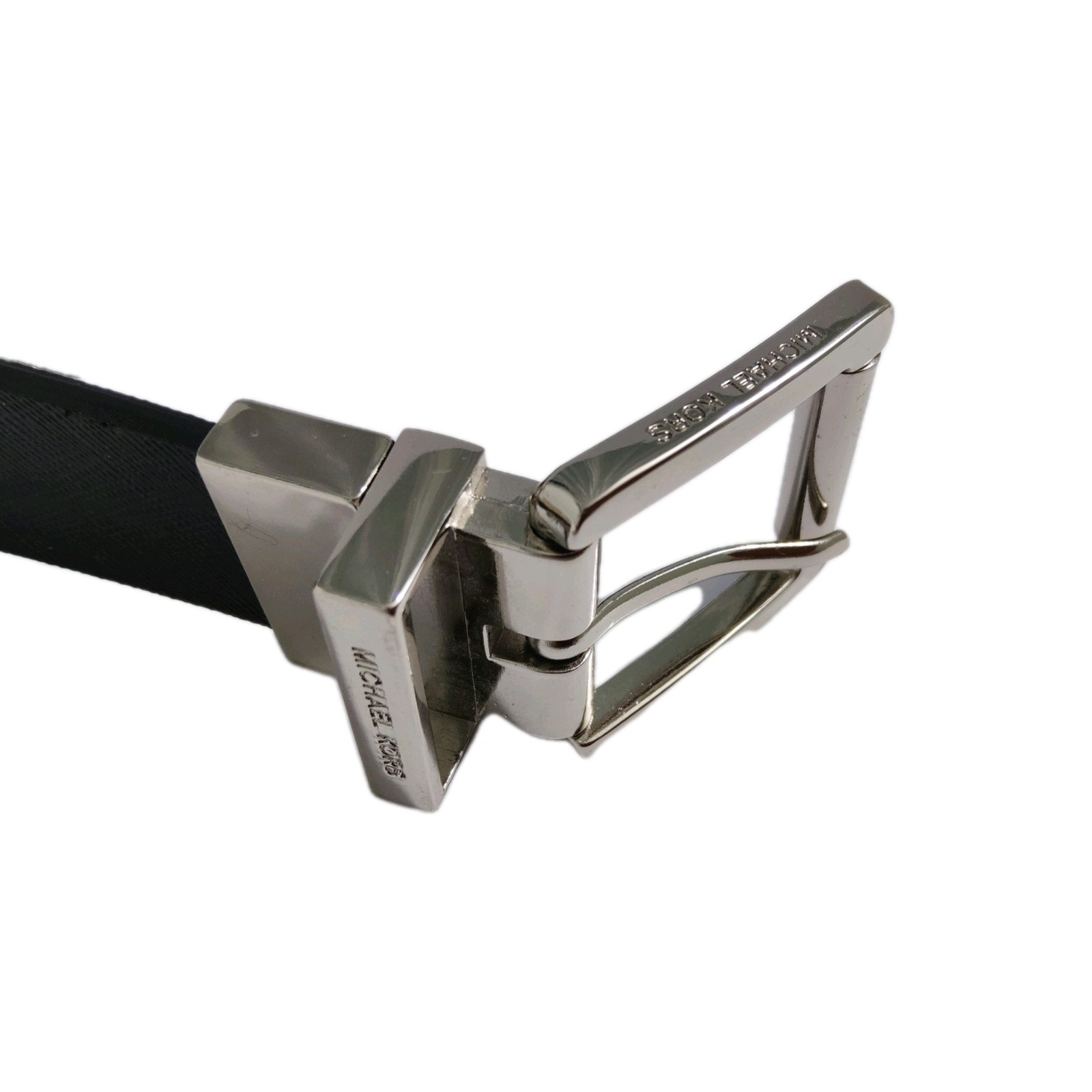 Michael Kors Women's Reversible Black And White Leather Belt. Size L or XL. thumbnail 2