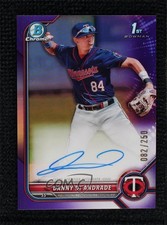 2022 Bowman Chrome Prospect Purple Refractor 82/250 Danny De Andrade Auto 0ok8