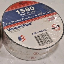 2 ROLLS, VentureTape Mastic Aluminum Foil Tape 3" IN x 100 FT-Read Description