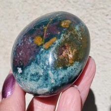 Ocean Jasper Freeform Palmstone Red Green Purple Crystal | 127 grams