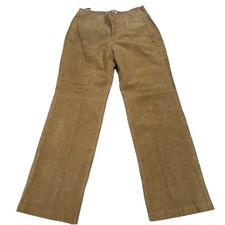 Vintage Bagatelle Brown Leather Pants Straight Leg Side Zipper Size Petite 8