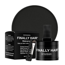 Finally Hair Fiber Concealer - Waterproof Black 0.14 Ounce (Pack of 1),