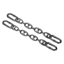 2Pcs Purse Strap Extender 5.9-Inch, Bag Extender Chain Black Grey, Flat Style
