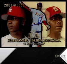 1999 Flair Showcase #91 Edgar Renteria Auto Signed IP Row 1 (Showcase) #/3000