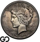 1928 Peace Dollar, Series Low Mintage Choice AU Key Date