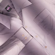 Vintage Joel Cal-Made Shirt Mens Medium Gray Micro Check Long Sleeve 70s Disco