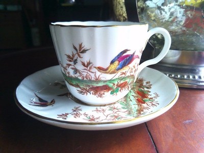 Royal Worcester Porcelain Cup & Saucer Pheasant Bird Made In England full color