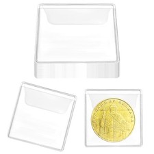 25 Pcs 2.2x2.2 Inch Clear Coin Sleeves Protectors Single Pocket Coin Holders