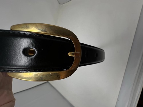 Liz Claiborne Belt Made In Italy Euro Metal Patented Serial Number Gold Color - Picture 12 of 14