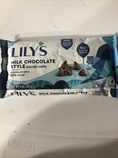 LILY'S No Sugar Added Milk Chocolate Baking Chips 9 Ounce Gluten Free Kosher