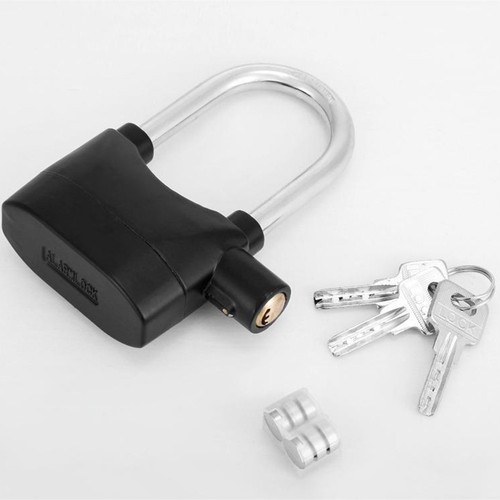 Long Beam Design Alarm Padlock with 110 Decibel Siren for Theft Deterrent - Picture 12 of 36