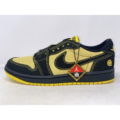 Air Jordan 1 Low OG 'Quai 54' Yellow Black Sneakers, Size 4 / 5.5W
