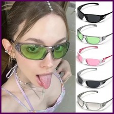 New Punk Y2K Sunglasses Women Goggle Luxury Brand Wrap Square Sun Glasses 2000'S