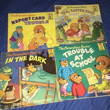The Berenstain Bears Lot 4 First Time Books Report Card Trouble at School Easter