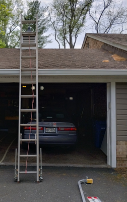 #ad Aluminum D1100 2 Extension Ladder with Rolling Base and Wheels Silver Durable $55.00