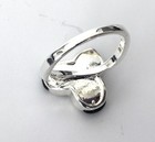 Vintage Signed 925 Sterling Silver Black Enamel 3 Leaf Clover Ring Size 8 — photo 3