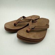 REEF Women's Size 7 Solana Leather Flip Flop Sandals Classic Brown CJ5639 NEW