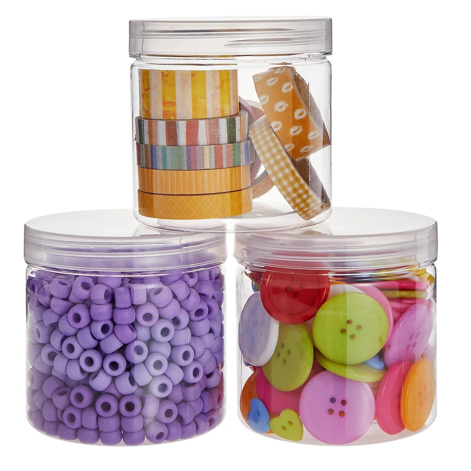 Slime Containers with Lids - 8 Pack 12 oz Clear Plastic Jars for Kids DIY Crafts - Image 4 of 4