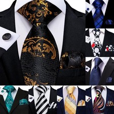 Men's 3-Piece Tie Set with Pocket Square  Cufflinks  Wedding Gifts for Groom