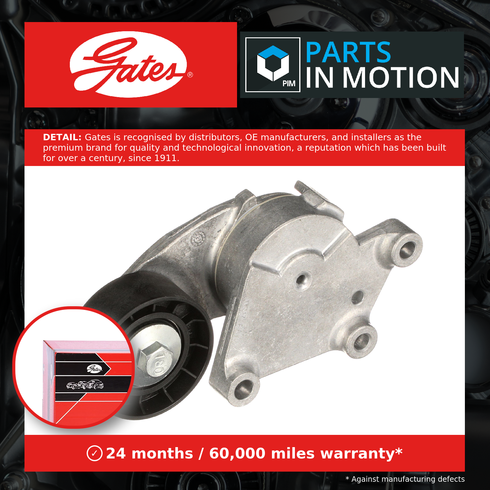 Multi-ribbed V-belt tensioner T39379 GATES for FORD VOLVO - Image 15