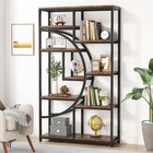 Tribesigns Industrial 5 Tier Bookcase, Freestanding Tall Bookshelves Display