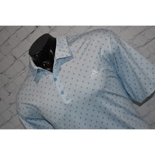 Adidas Golf Polo Shirt Mens Size 2XL Polyester Performance Blue All Over Print