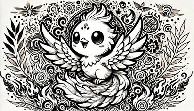 Simplistic Chibi Gryphon Sumi-e Style Gaming Desk Mat Pad Playmat Game Desk