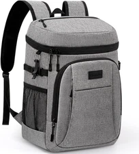 Tuwubi Cooler Backpack 35/42 Cans, Coolers Insulated Medium, Grey 