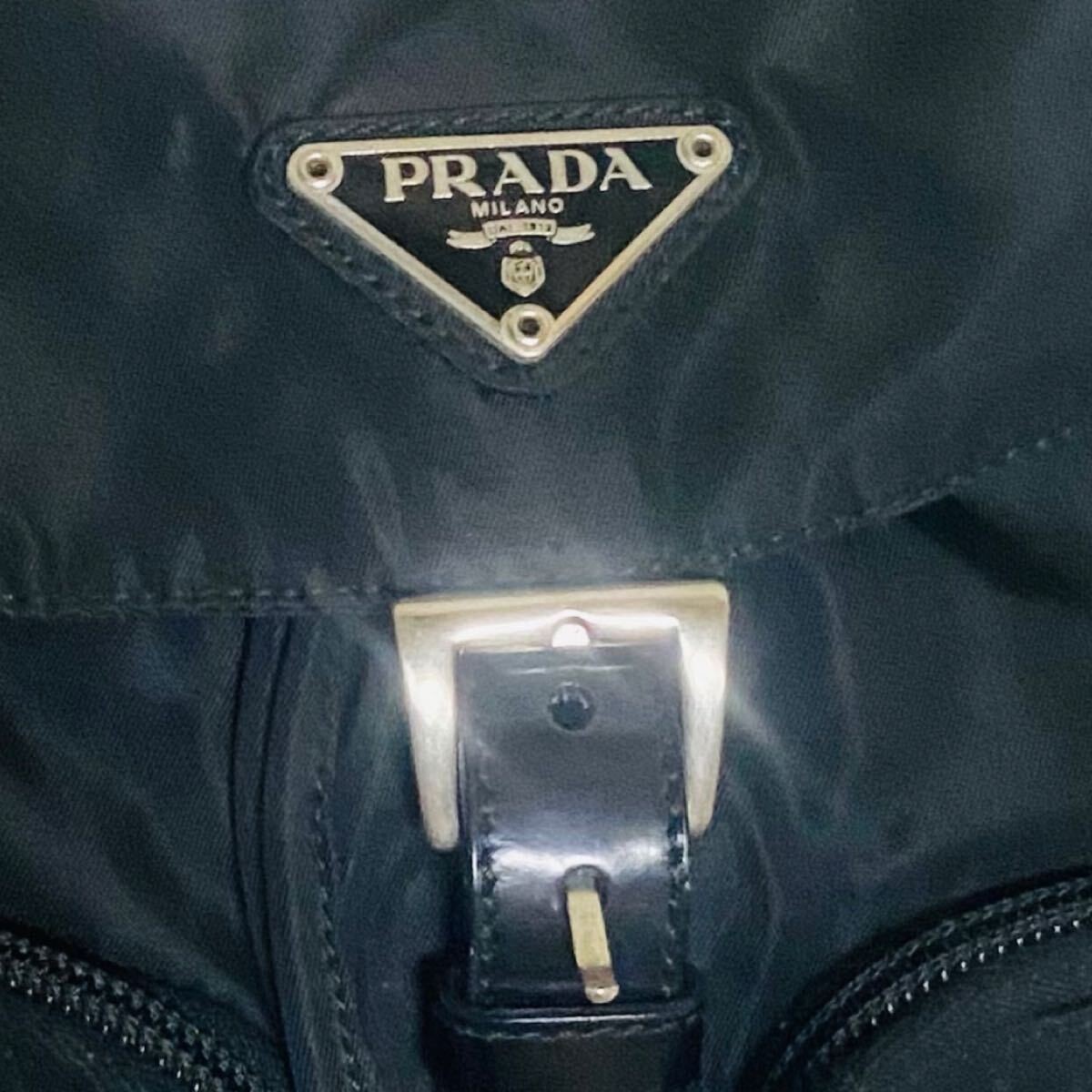 PRADA Backpack B5885 Triangle Logo Nylon Backpack Triangle Logo Leather Lightwei thumbnail 2