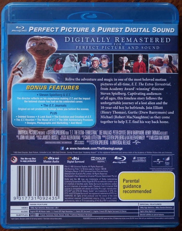 E.T. The Extra-Terrestrial - Blu Ray - Region B - image 3 of 3