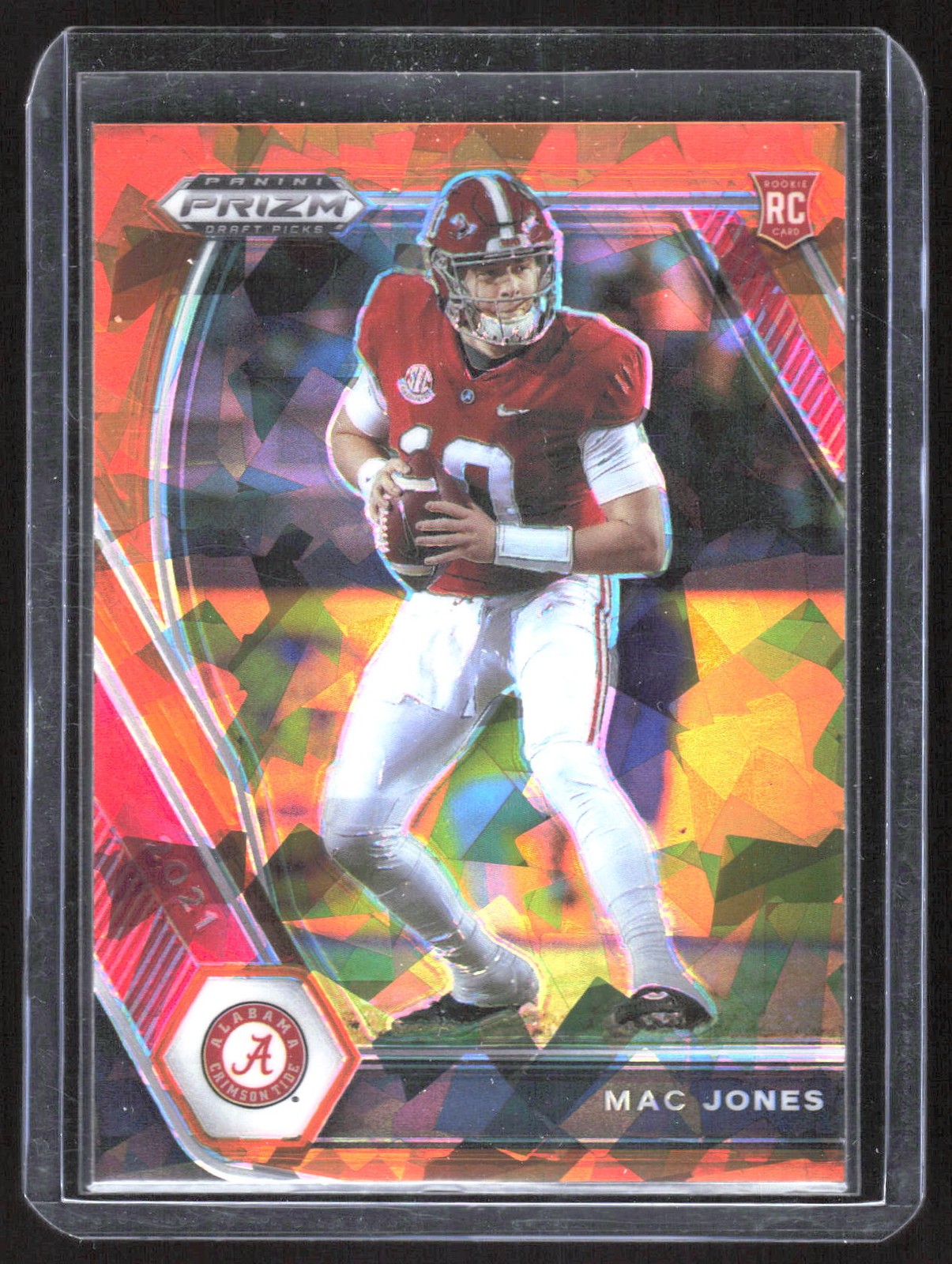 2021 Panini Prizm Draft Picks Collegiate #104 Mac Jones Gold Ice
