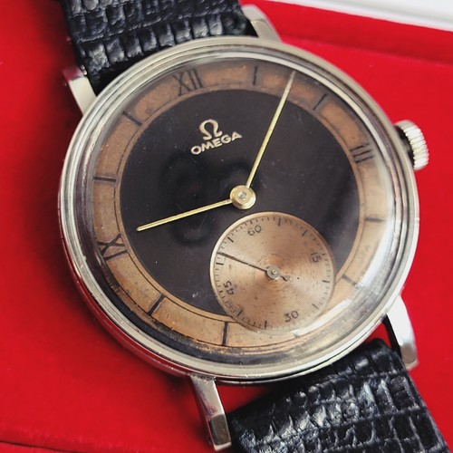 Schönes Vintage Omega Two Tone Gilt Black Sector Dial 30t2 - Bild 13 von 14