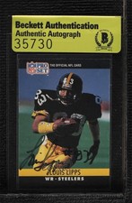 BAS 1990 Pro Set Louis Lipps #270 Beckett Auth Sticker Auto ur8