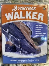 New Yaktrax Walker Medium Ice Snow Traction Spikeless Shoes Cleats BLACK Size M
