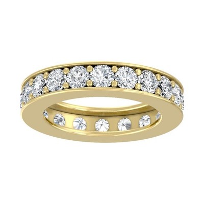 3Ct Lab Grown Diamond Eternity Band Ring Size 7 10K Yellow Gold for Women