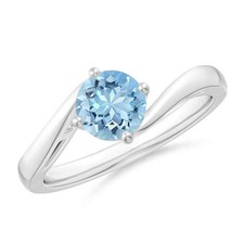 Sterling Silver Aquamarine Stone Elegant New Solitaire Sister Handmade Ring