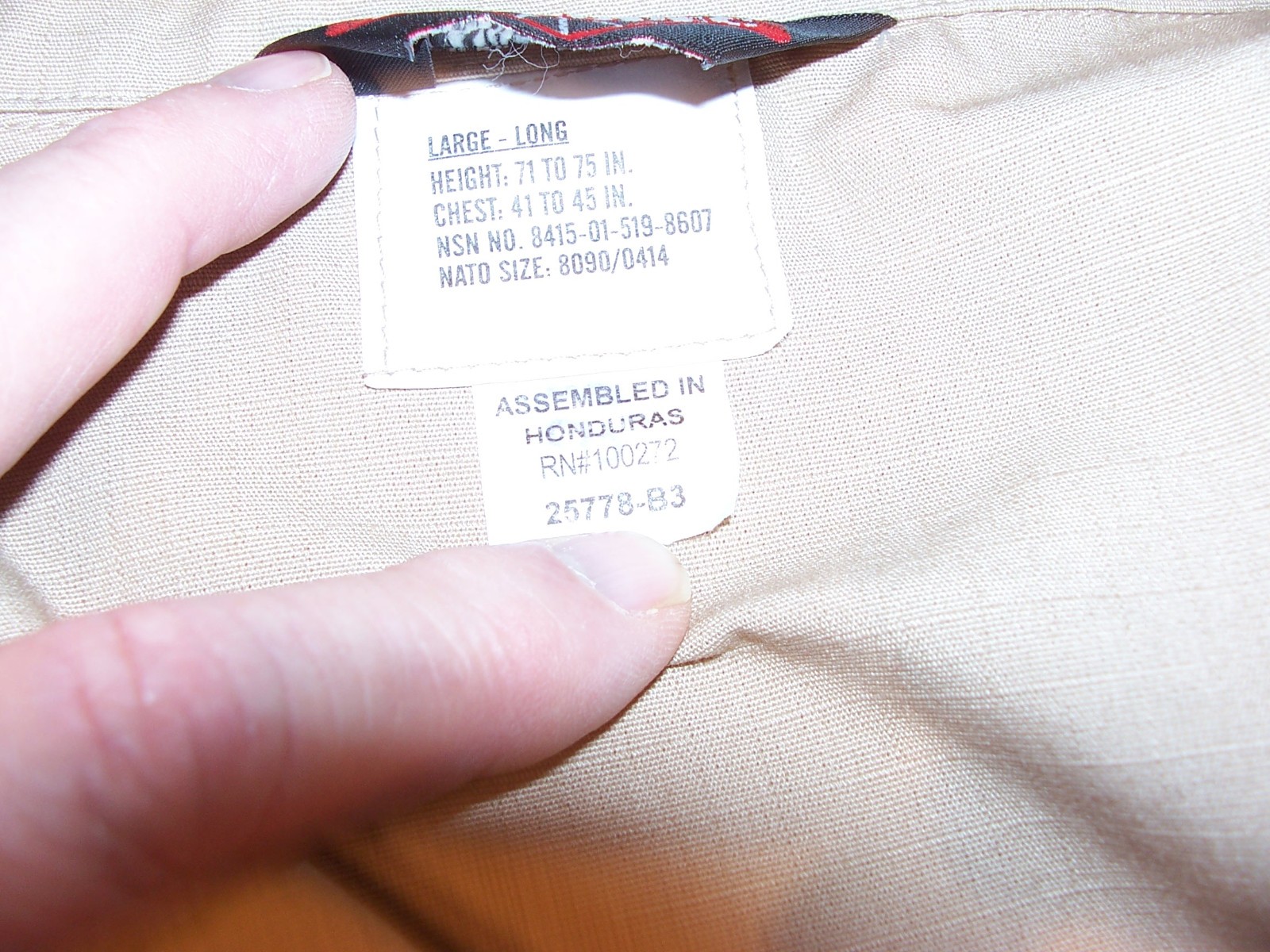 Large Long Tru-Spec Khaki Tan Shirt Jacket Tactical Response Uniform Ripstop L