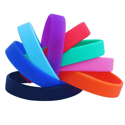 Wholesale Silicone Rubber Wristband Flexible Wrist Band Cuff Bracelet Sports - Picture 3 of 27