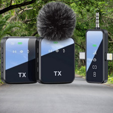 3 in 1 Mini Microphone for iPhone/Android/Camera, Wireless Lavalier Microphone