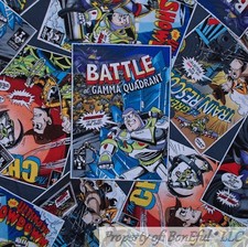 BonEful FABRIC FQ Cotton Quilt Patchwork DISNEY Toy Story Buzz Woody Comic Book