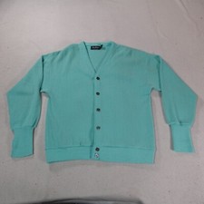 Vintage Par Four Sweater Cardigan Womens Large Blue Teal Preppy Academia USA