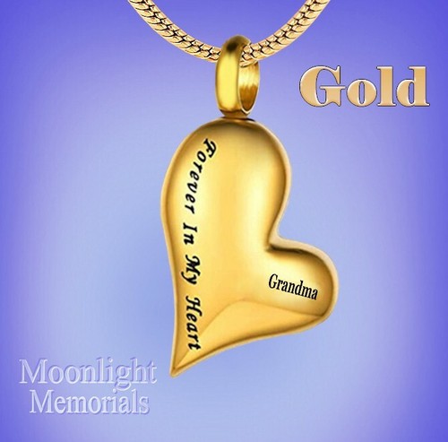 New Grandma Forever in My Heart Cremation Urn Keepsake Ashes Memorial Necklace - Picture 3 of 5
