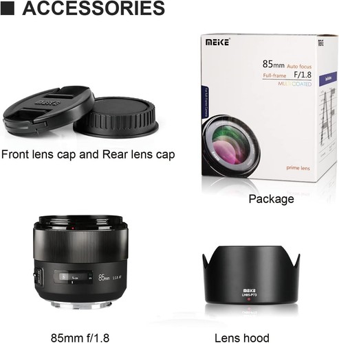 Meike 85mm F1.8 Full Frame Auto Focus Lens for Canon EF Mount EOS 5D Mark IV 6D - Picture 2 of 8