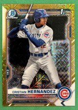 2021 Bowman Chrome Cristian Hernandez 1st Prospect Cubs Gold Mojo 19/50 🔥