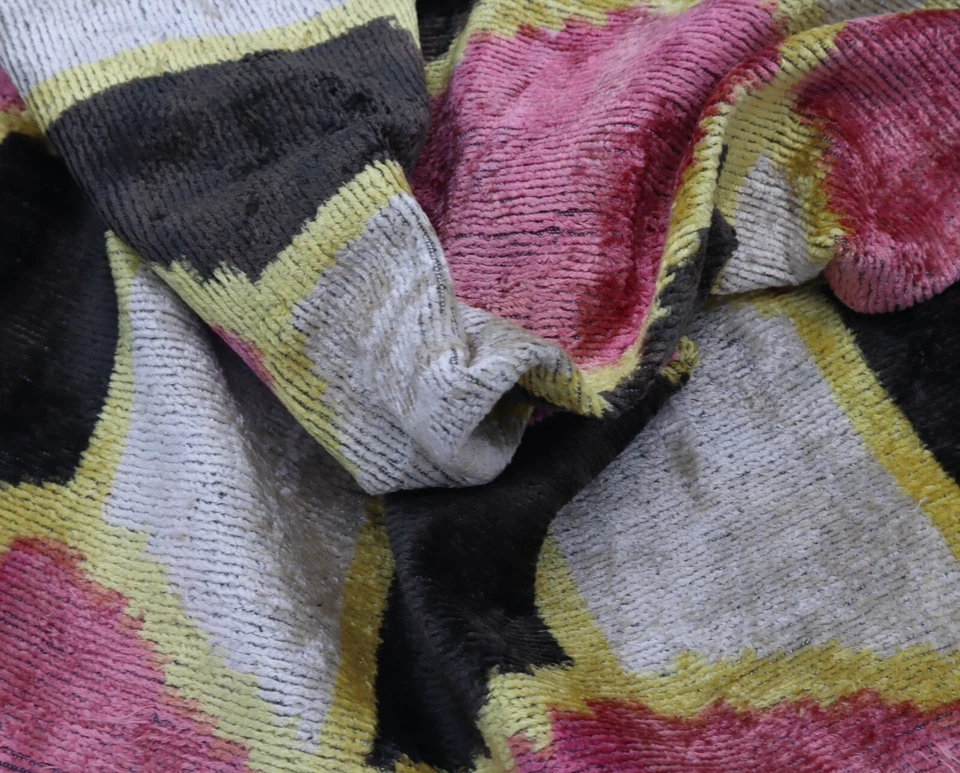 Handmade Rectangle Velvet Feather Geometric Throw Pillow 16 x 24 in (40 x 60 cm) - Image 2 of 4